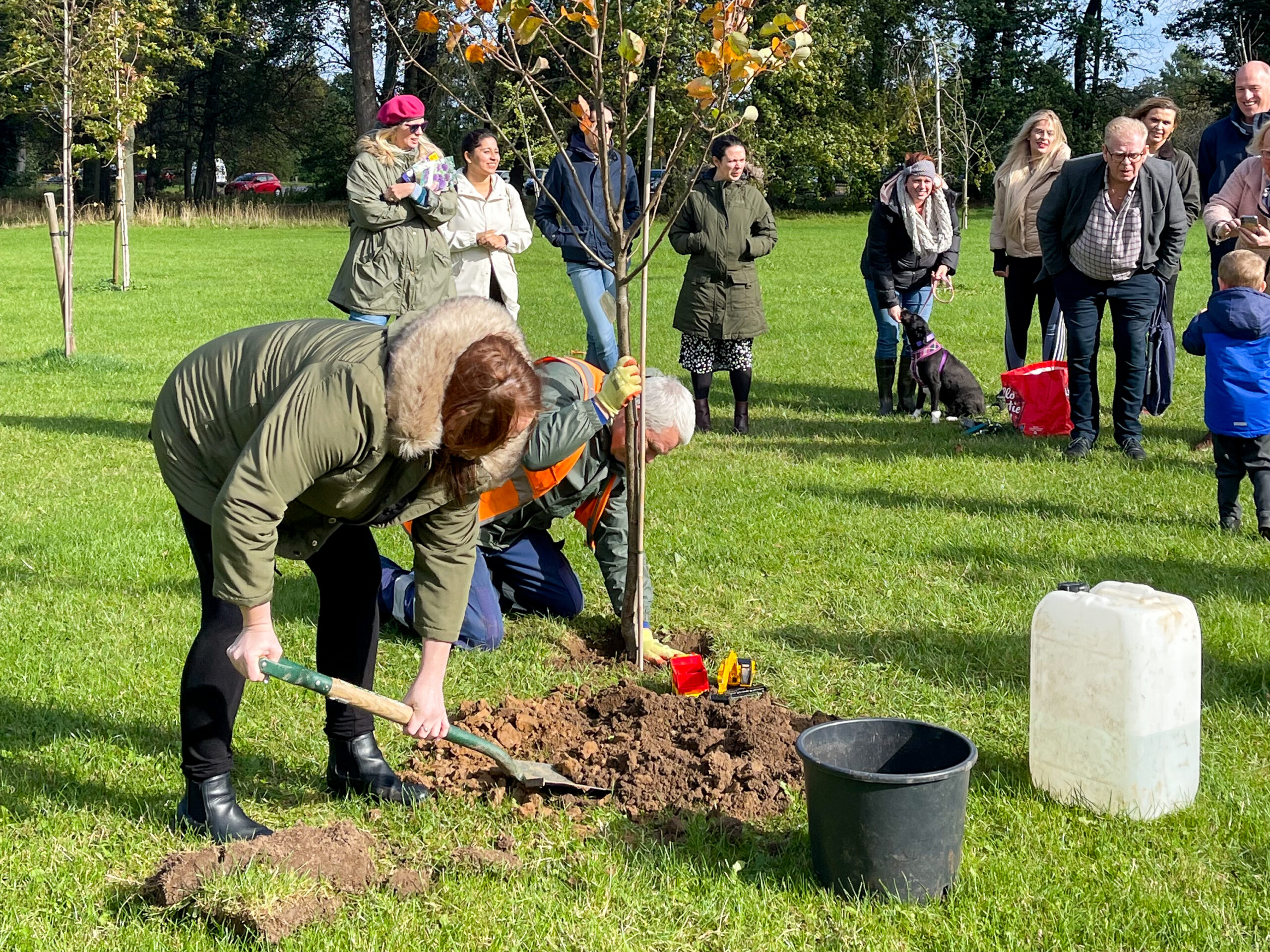 Lyndsay Hogg planting her tree at the Sisterwood